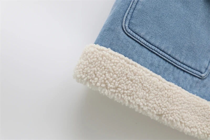 Lambswool Plush Waistcoat Jackets Sleeveless Thicken
