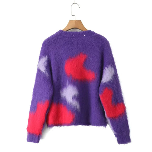 Cardigan Women Panelled Sweater Autumn Winter