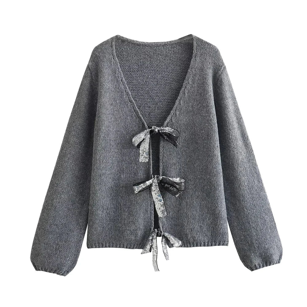 Knitted Cardigan for Womens V-neck Warm