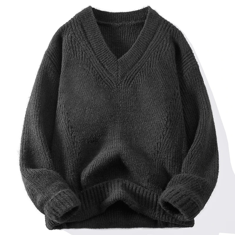 Pyjamas Men Lazy High-grade Sense of Autumn Winter Knit Shirt