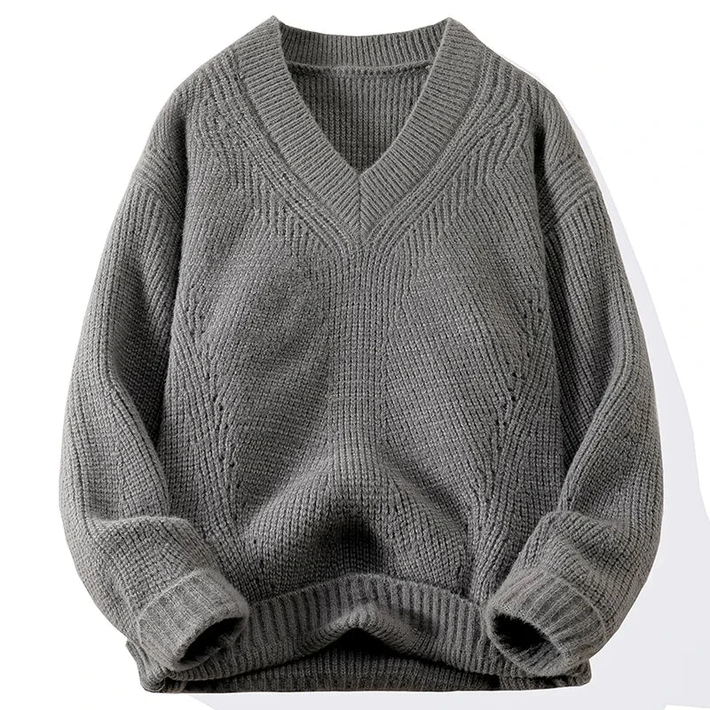 Pyjamas Men Lazy High-grade Sense of Autumn Winter Knit Shirt
