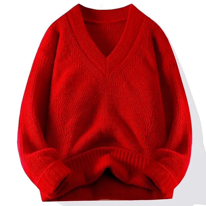 Pyjamas Men Lazy High-grade Sense of Autumn Winter Knit Shirt