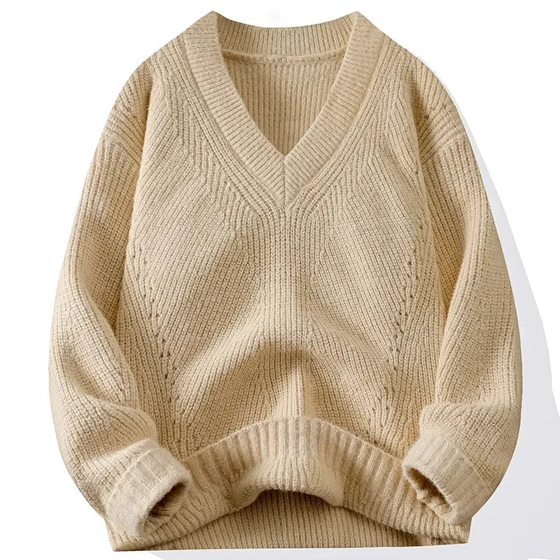 Pyjamas Men Lazy High-grade Sense of Autumn Winter Knit Shirt