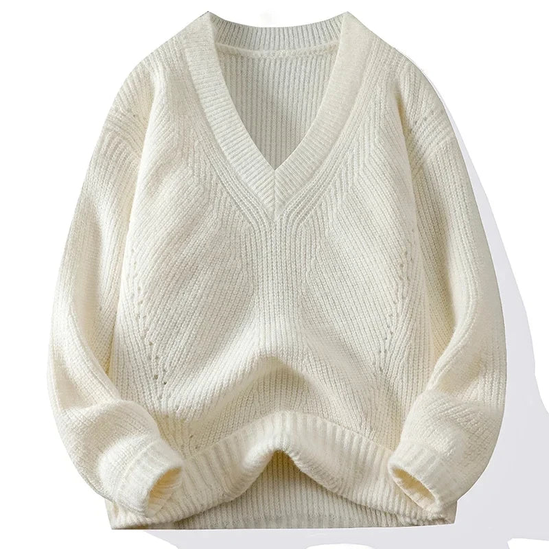 Pyjamas Men Lazy High-grade Sense of Autumn Winter Knit Shirt