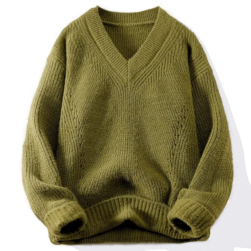 Pyjamas Men Lazy High-grade Sense of Autumn Winter Knit Shirt