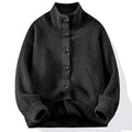 Half Turtleneck Button Up Cardigan Sweater Coat for Men