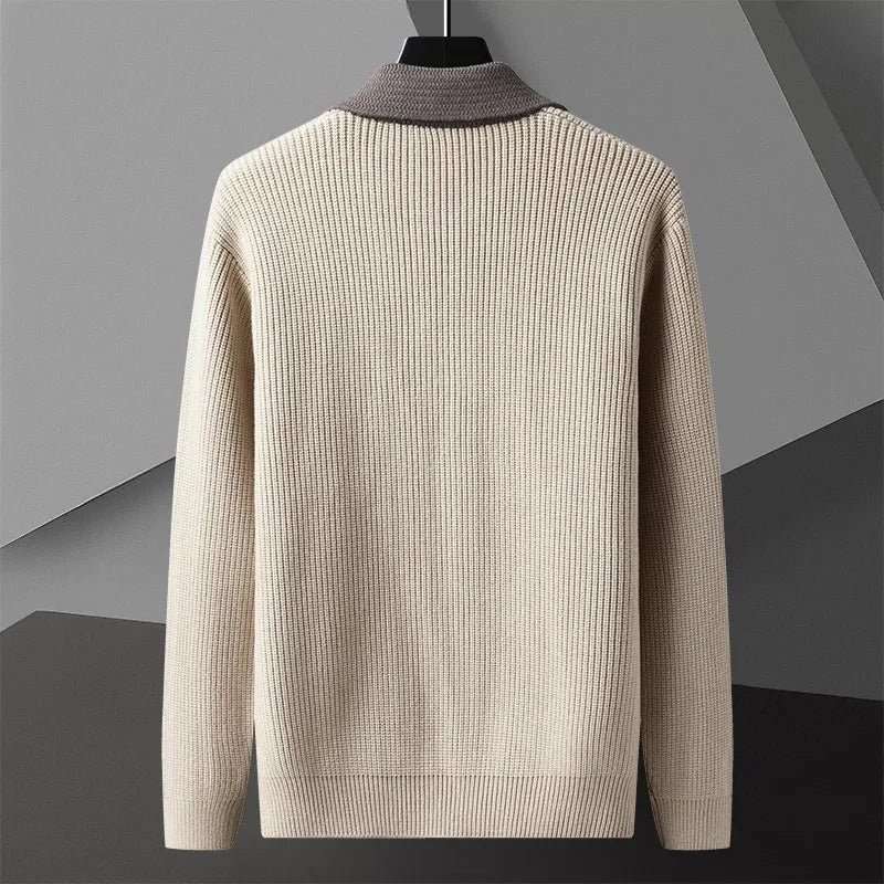 Cardigan Men Knitting Sweaterscoat Spring Autumn Casual Sweater Jackets Solid Turn Down Collar Knitted Cardigan